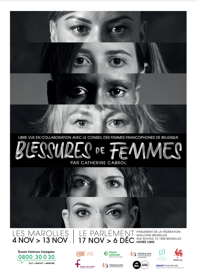 Affiche de l'exposition blessures de femmes